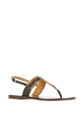 Gucci GG Supreme Web-stripe sandals - Neutrals