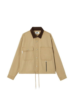 izzue corduroy-collar overshirt - Neutrals