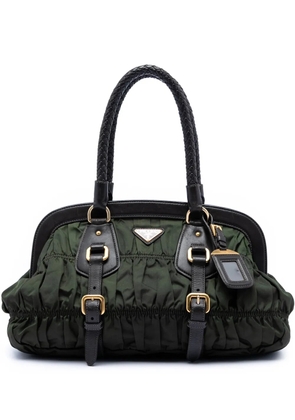 Prada Pre-Owned 2013-2026 Tessuto Gaufre Frame handbag - Green