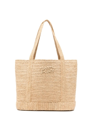 Maison Kitsuné logo-lettering tote bag - Neutrals