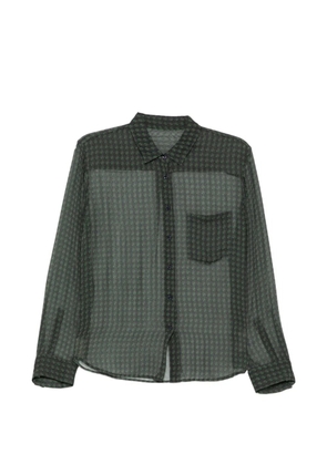 JNBY plaid pocket silk blouse - Green