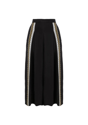 Temperley London Avalon embroidered linen trousers - Black