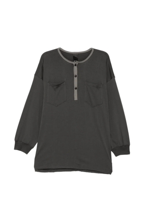 The Viridi-Anne Henley-neck T-shirt - Grey