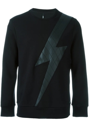 Neil Barrett lightning bolt patch sweatshirt - Black