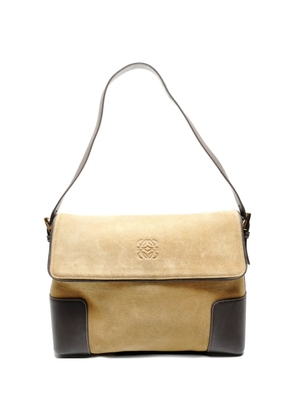 Loewe Pre-Owned 1990-2000s Anagram suede shoulder bag - Neutrals