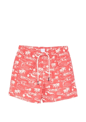 Sebago tropical-print drawstring swim shorts - Red