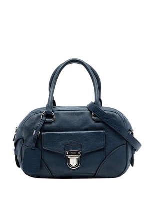 Prada Pre-Owned 2010-2026 Vitello Daino Front Pocket Boston Bag satchel - Blue