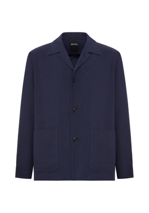 Zegna linen patch-pocket jacket - Blue