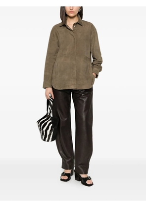 Giorgio Brato suede long-sleeve shirt - Brown