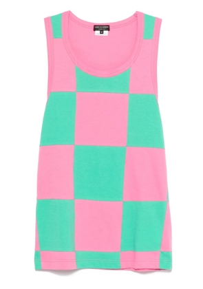 Comme des Garçons Homme Plus check-pattern tank top - Pink