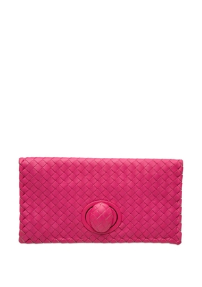Bottega Veneta Pre-Owned 2012-2026 Nappa Intrecciato Turn Lock clutch bag - Pink