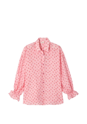 American Vintage sailboat-print ruffled shirt - Pink