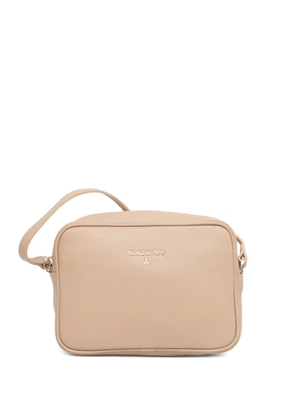 Patrizia Pepe logo-lettering leather cross body bag - Neutrals