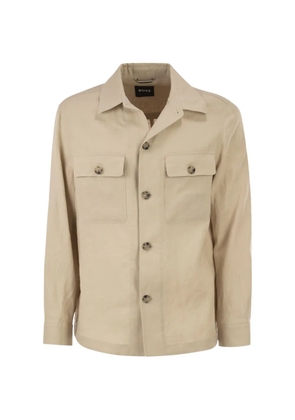 BOSS patch-pocket shirt jacket - Neutrals