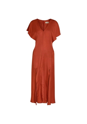 AKYN Hollie flutter-sleeve dress - Orange