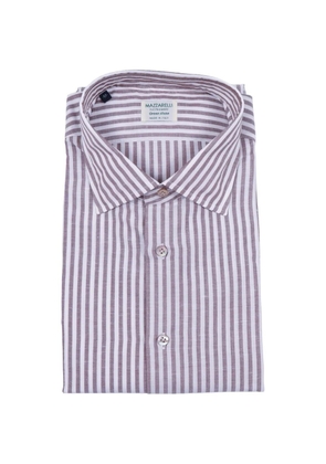 Mazzarelli striped-pattern slim-fit shirt - White