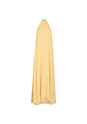 DELOS Luna pleated halterneck dress - Yellow