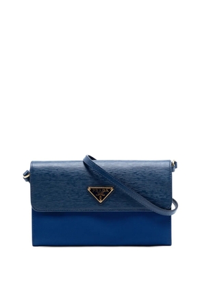 Prada Pre-Owned 2000-2013 Vitello Move and Tessuto Wallet On Strap crossbody bag - Blue