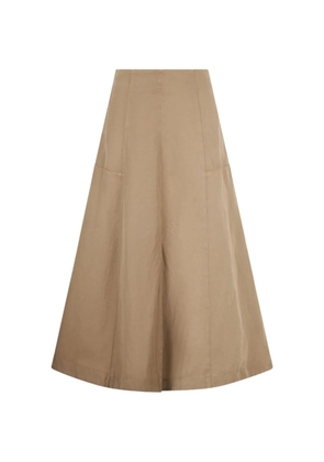 120% Lino panelled midi skirt - Neutrals