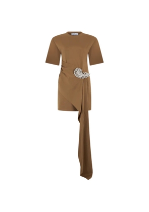 Giuseppe Di Morabito embellished draped mini dress - Brown