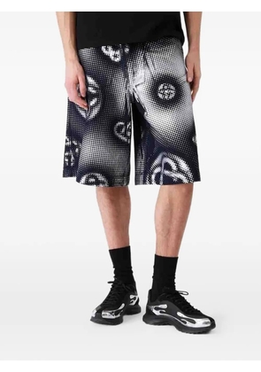 Casablanca monogram-print denim shorts - Black