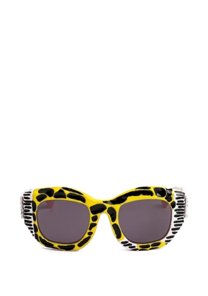 Kuboraum B2 Pop-Grotesque square-frame sunglasses - Yellow