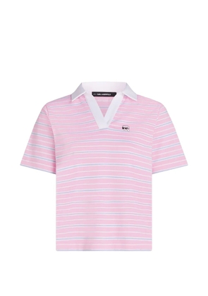 Karl Lagerfeld Ikon stripe short-sleeve polo shirt - Pink
