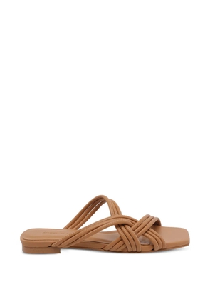 ANGEL ALARCON crossover-strap square-toe sandals - Neutrals