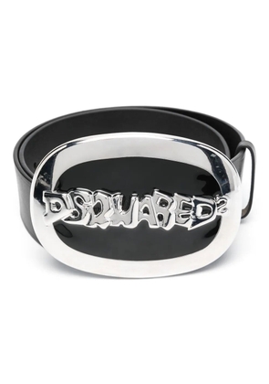 DSQUARED2 logo-buckle leather belt - Black