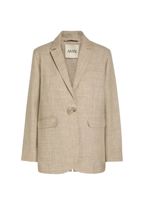 AKYN Noor single-breasted marl jacket - Neutrals