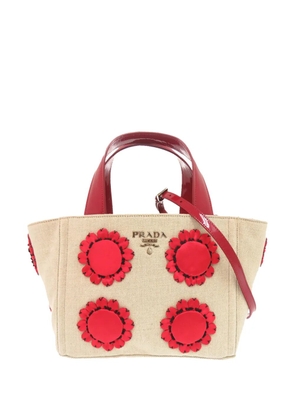 Prada Pre-Owned 2013-2026 Canvas Mistolino Floral Basket satchel - Neutrals