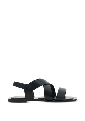 Pollini crossover-strap slingback sandals - Black