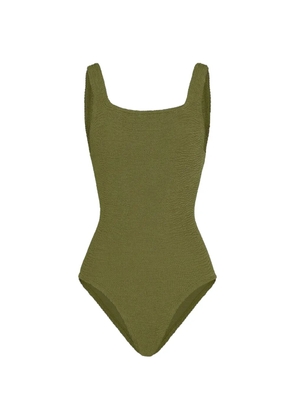 Hunza G square-neck coverage swimsuit - Green