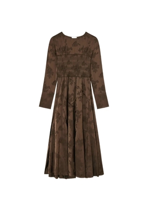 GANNI floral-jacquard maxi dress - Brown