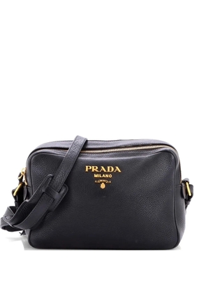 Prada Pre-Owned Double Zip Camera Bag Vitello Daino crossbody bag - Black