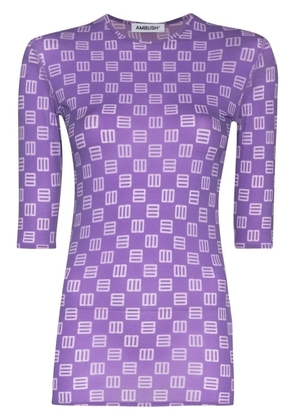 AMBUSH monogram fitted T-shirt - Purple