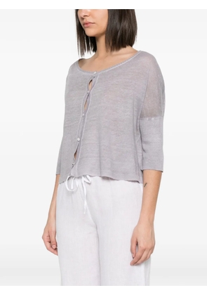 Avant Toi fine-knit button-up cardigan - Grey