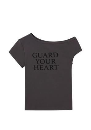 b+ab asymmetric-neck T-shirt - Grey