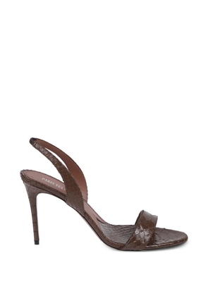 Paris Texas crocodile-effect slingback sandals - Brown