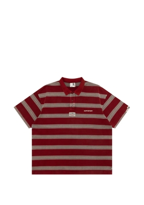 AAPE BY *A BATHING APE® striped logo-patch polo shirt - Red