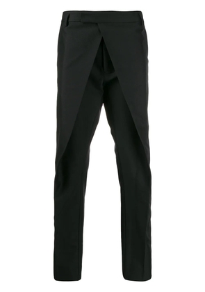 LES HOMMES tailored front-bib trousers - Black