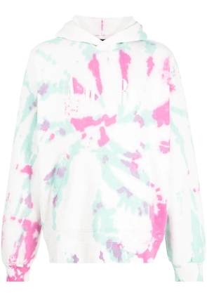 AMIRI logo-print tie-dye hoodie - White