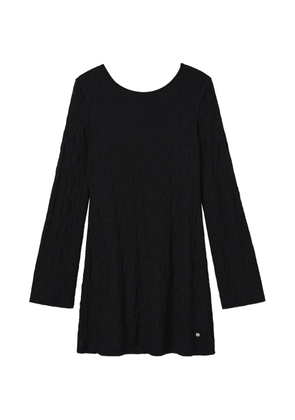 b+ab crinkled long-sleeve mini dress - Black
