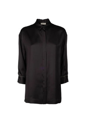 Peserico embellished satin shirt - Blue