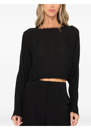 JBQ Anja raw-cut cropped top - Black