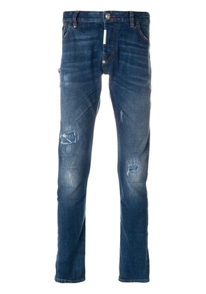 Philipp Plein distressed slim fit jeans - Blue