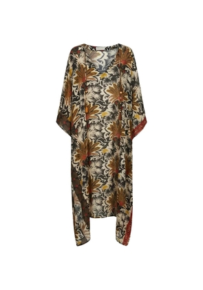 Anjuna floral-print drawstring kaftan - Neutrals