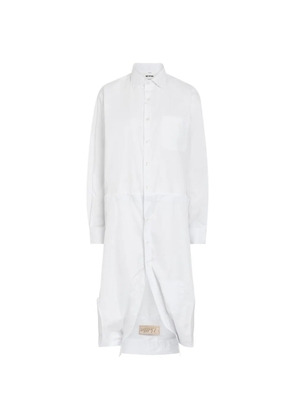 Better layered long-sleeve midi shirt dress - White