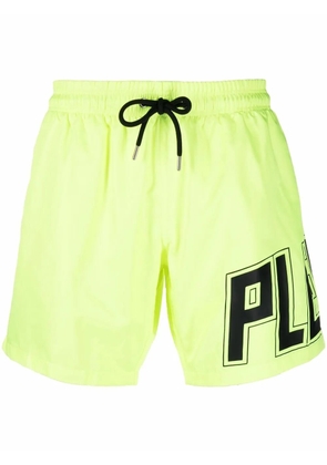 Philipp Plein logo-print swim shorts - Yellow