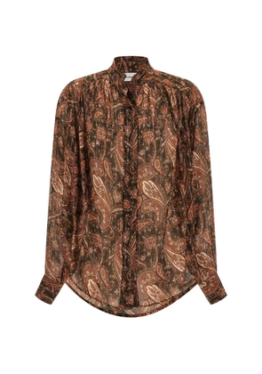 THE ANDAMANE Rania paisley-print lam shirt - Brown